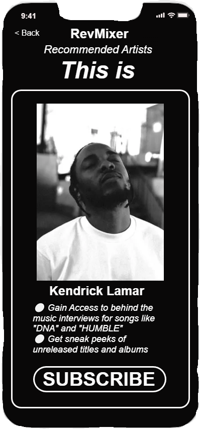 Iphone with subscription info to Kendrick Lamar